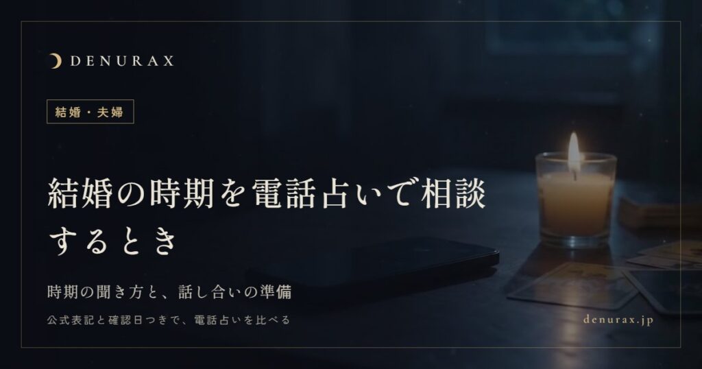 結婚の時期を電話占いで相談するとき｜時期の聞き方と、話し合いの準備