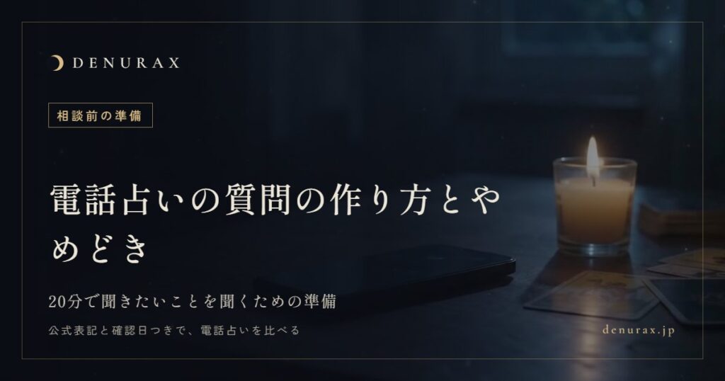 電話占いの質問の作り方とやめどき｜20分で聞きたいことを聞くための準備