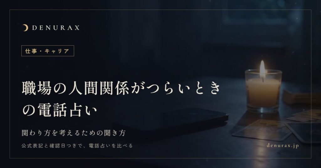 職場の人間関係がつらいときの電話占い｜関わり方を考えるための聞き方